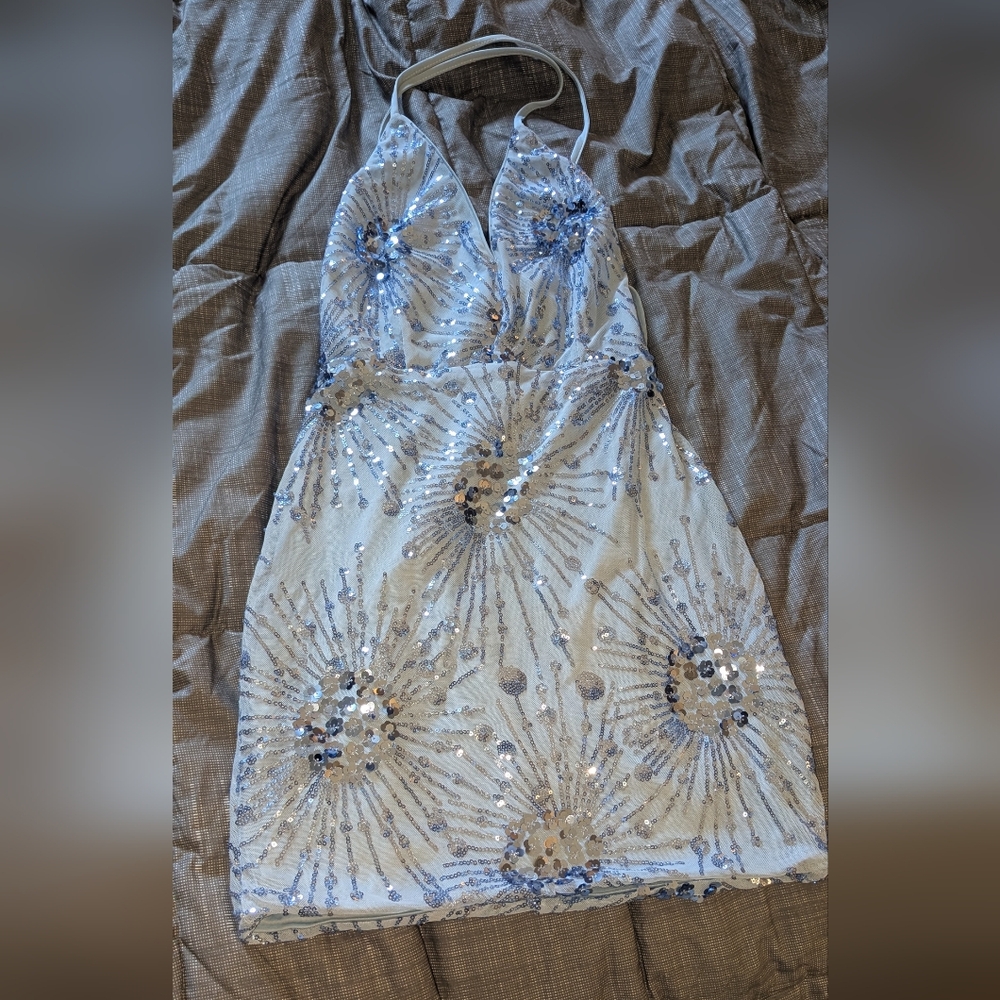 Short Blue Sequin Dress